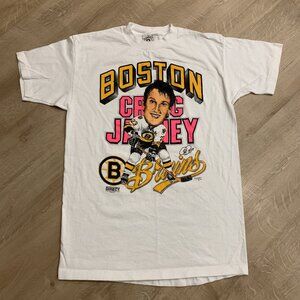Vintage 90s Boston Bruins Craig Janney Single Stitch T-Shirt Men's Medium M NHL